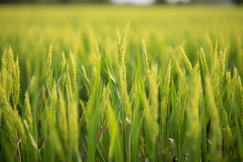 翠绿色的水稻农作物在田野里茁壮成长,高清,摄影图,摄影图片,图片大全,摄影图免费下载